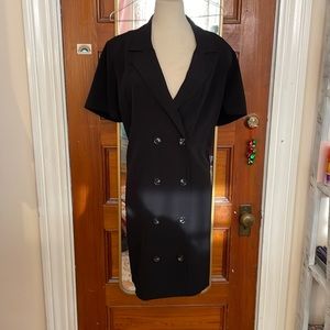 F21+ Plus Black Button Up Blazer Dress 2x